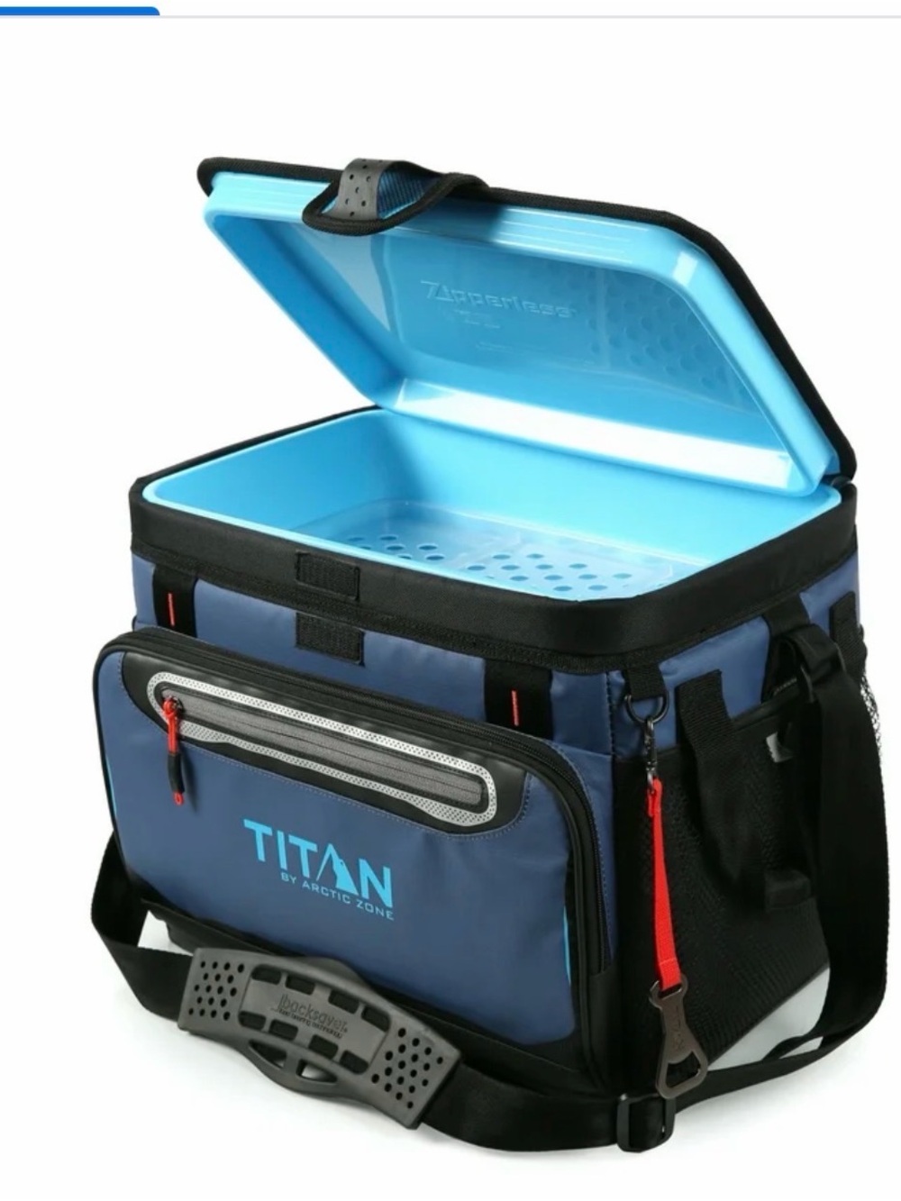 Titan Soft Insulated Cooler Bag - 30 can ,20 qt zipper lees Blue